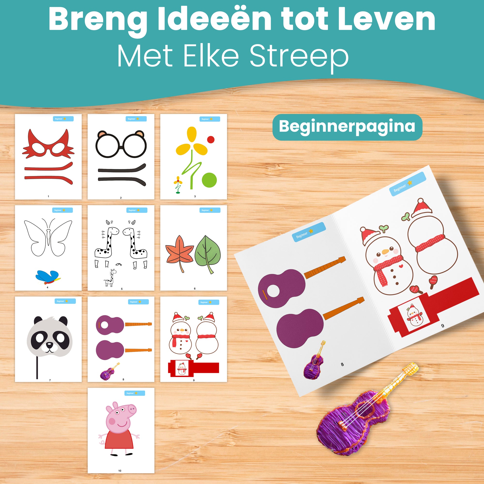 3D-penntegnebok XXL - 40 maler